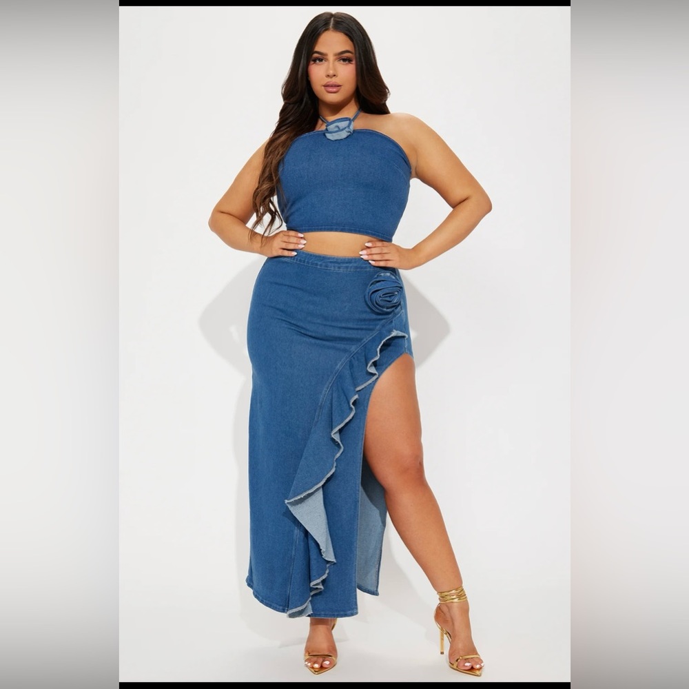 Denim Skirt Set